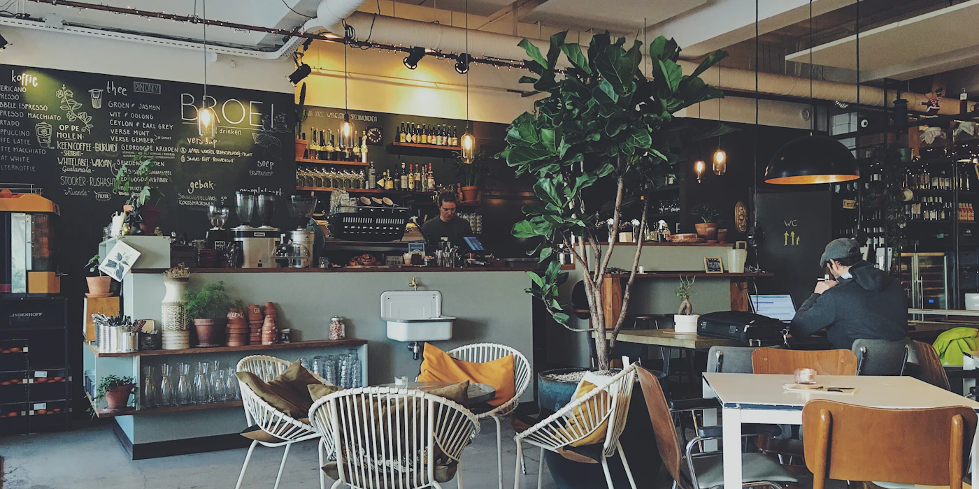 A relaxed café table set for two near Doncaster